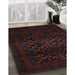 Traditional Burgundy Brown Persian Rug in Family Room, tr2497