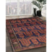 Traditional Chestnut Brown Persian Rug in Family Room, tr2498