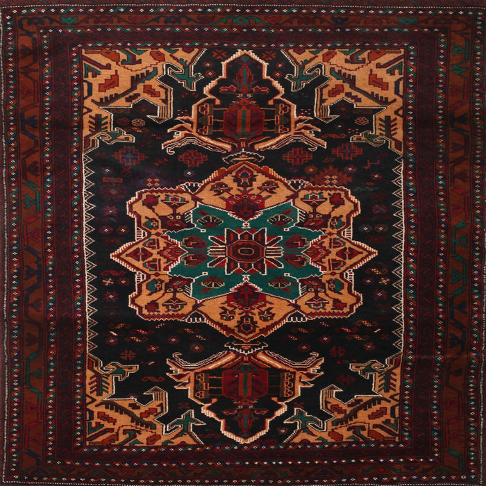 Square Traditional Dark Brown Persian Rug, tr2499