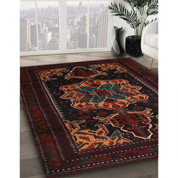 Traditional Dark Brown Persian Rug in Family Room, tr2499