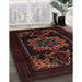 Traditional Dark Brown Persian Rug in Family Room, tr2499