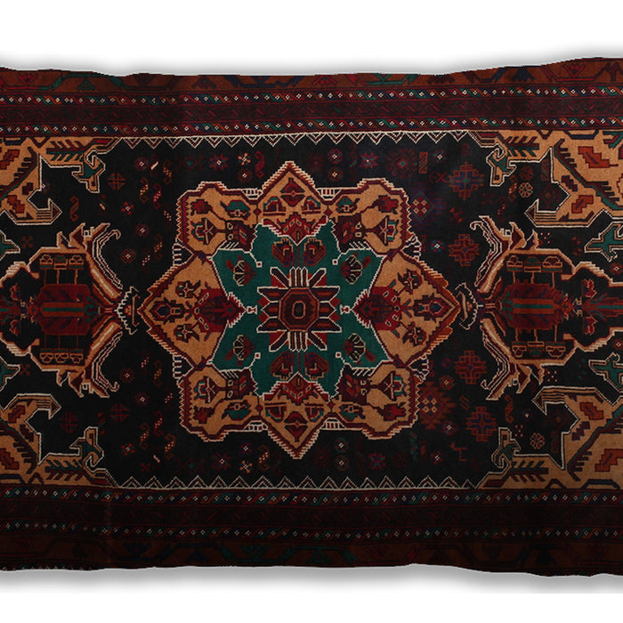 Traditional Classic Rectangular Dark Brown Lumbar Throw Pillow, 13 inch by 19 inch, lbtr2499