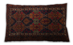Traditional Classic Rectangular Red Red Lumbar Throw Pillow, 13 inch by 19 inch, lbtr2501