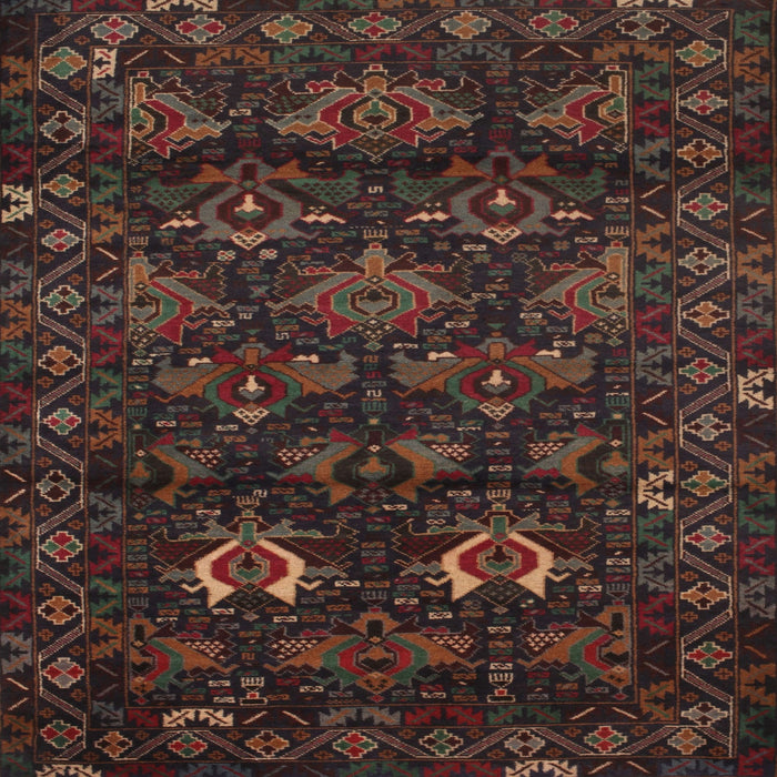 Square Traditional Reddish Brown Persian Rug, tr2502
