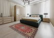 Machine Washable Traditional Saffron Red Rug in a Bedroom, wshtr2504