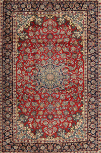 Machine Washable Traditional Saffron Red Rug, wshtr2504