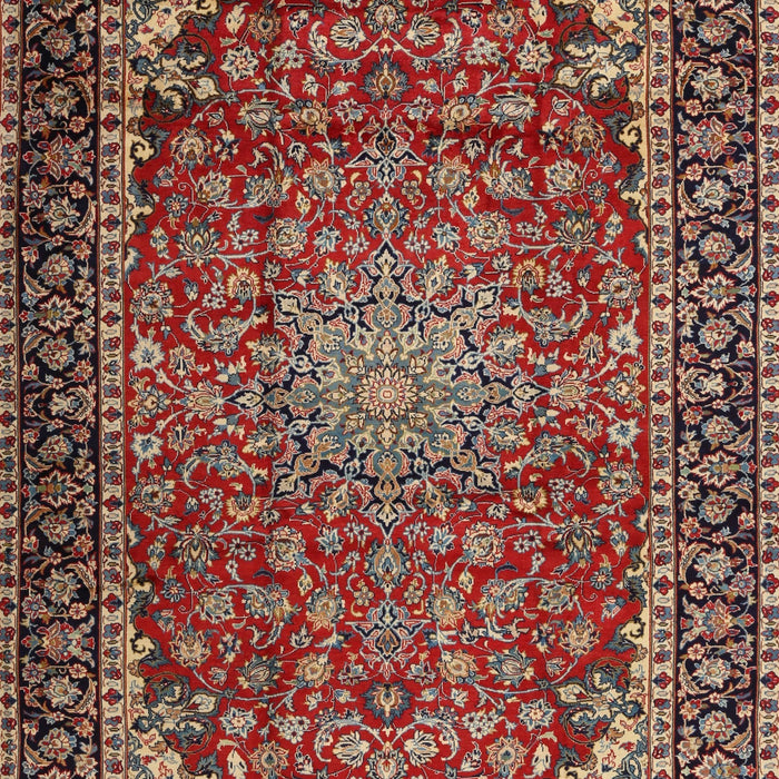 Machine Washable Traditional Saffron Red Rug, wshtr2504