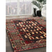 Traditional Dark Gold Brown Persian Rug in Family Room, tr2506