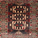 Square Traditional Dark Gold Brown Persian Rug, tr2506