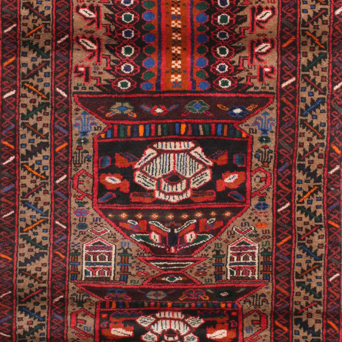 Machine Washable Traditional Chestnut Brown Rug, wshtr2507