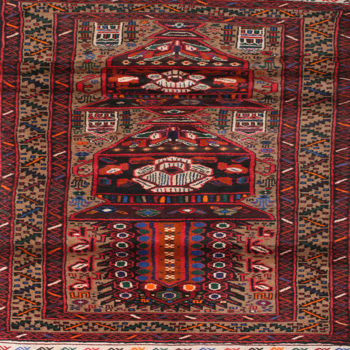 Square Traditional Chestnut Brown Persian Rug, tr2507