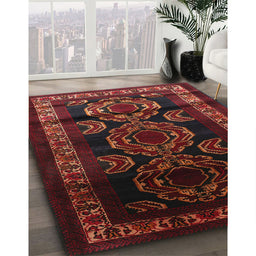 Traditional Wine Red Persian Rug in Family Room, tr2508