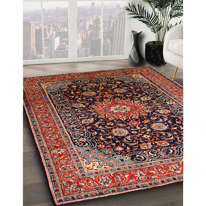 Machine Washable Traditional Orange Brown Rug in a Family Room, wshtr250