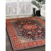 Traditional Orange Brown Medallion Rug in Family Room, tr250