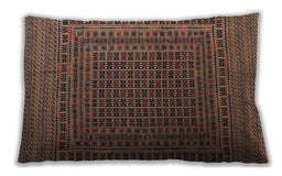 Traditional Classic Rectangular Orange Brown Lumbar Throw Pillow, 13 inch by 19 inch, lbtr2512