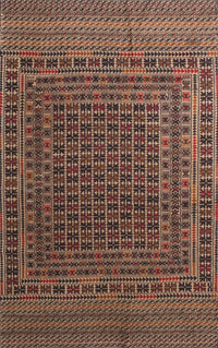 Machine Washable Traditional Orange Brown Rug, wshtr2512