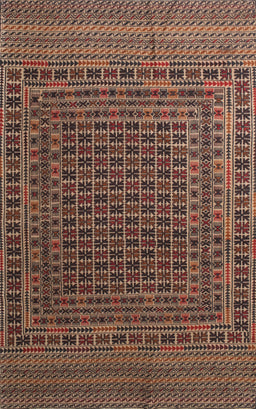 Machine Washable Traditional Orange Brown Rug, wshtr2512