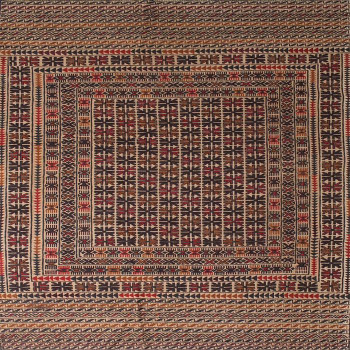 Square Traditional Orange Brown Persian Rug, tr2512
