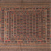 Square Traditional Orange Brown Persian Rug, tr2512