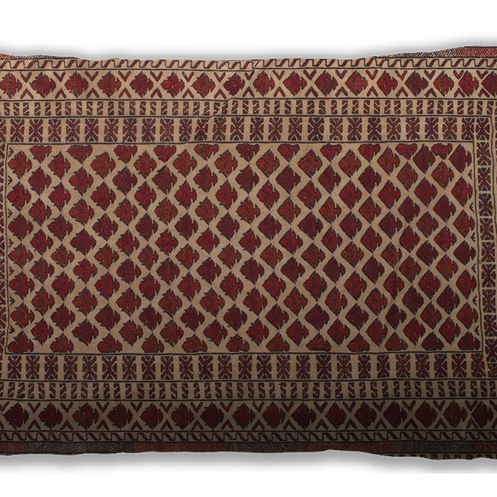 Traditional Classic Rectangular Saffron Red Lumbar Throw Pillow, 13 inch by 19 inch, lbtr2514