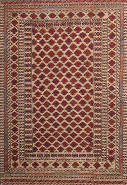 Machine Washable Traditional Saffron Red Rug, wshtr2514