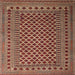 Square Traditional Saffron Red Southwestern Rug, tr2514