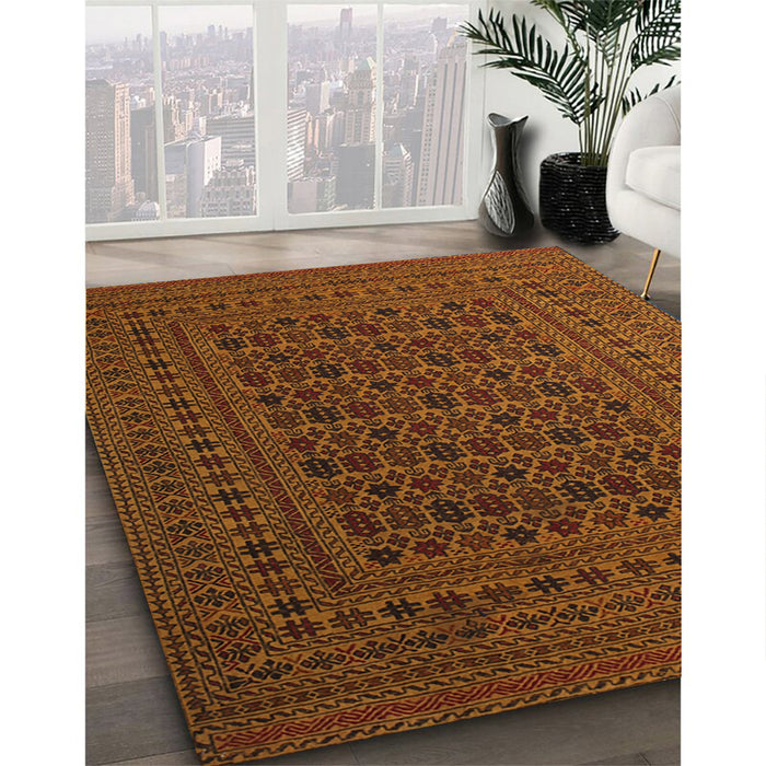 Machine Washable Traditional Sedona Brown Rug in a Family Room, wshtr2515