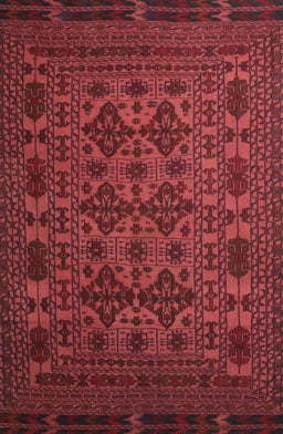 Machine Washable Traditional Red Rug, wshtr2516