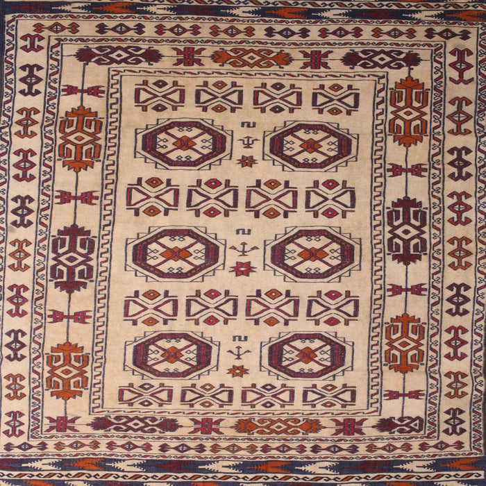 Square Traditional Chestnut Brown Southwestern Rug, tr2517