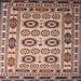 Square Traditional Chestnut Brown Southwestern Rug, tr2517