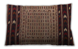 Traditional Classic Rectangular Orange Brown Lumbar Throw Pillow, 13 inch by 19 inch, lbtr2518