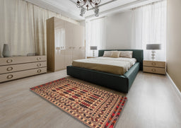 Traditional Mango Orange Southwestern Rug in a Bedroom, tr2519