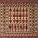 Square Traditional Mango Orange Southwestern Rug, tr2519