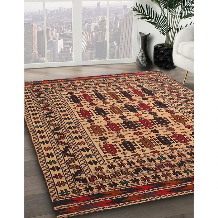 Traditional Mango Orange Southwestern Rug in Family Room, tr2519