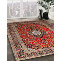 Traditional Saffron Red Medallion Rug, tr251