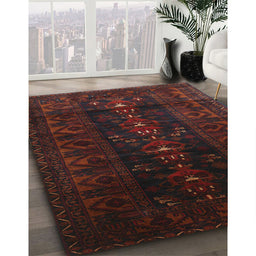 Traditional Bakers Brown Persian Rug in Family Room, tr2520