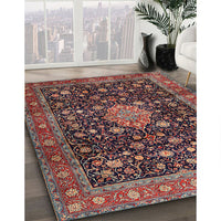 Traditional Dark Almond Brown Medallion Rug, tr2522