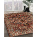 Traditional Saffron Red Persian Rug in Family Room, tr2523