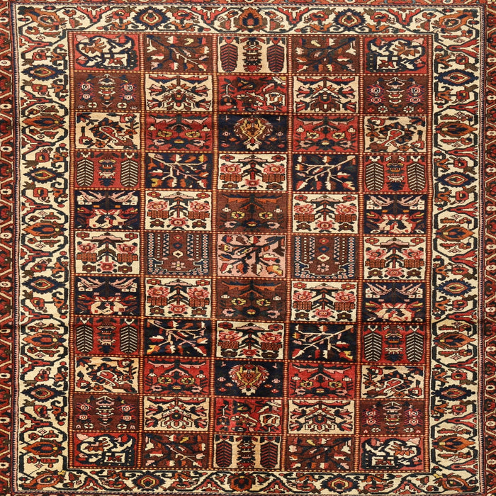 Square Traditional Saffron Red Persian Rug, tr2523