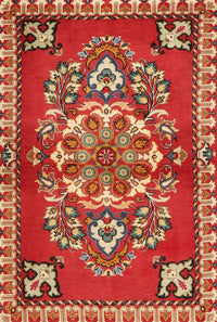 Machine Washable Traditional Red Rug, wshtr2525