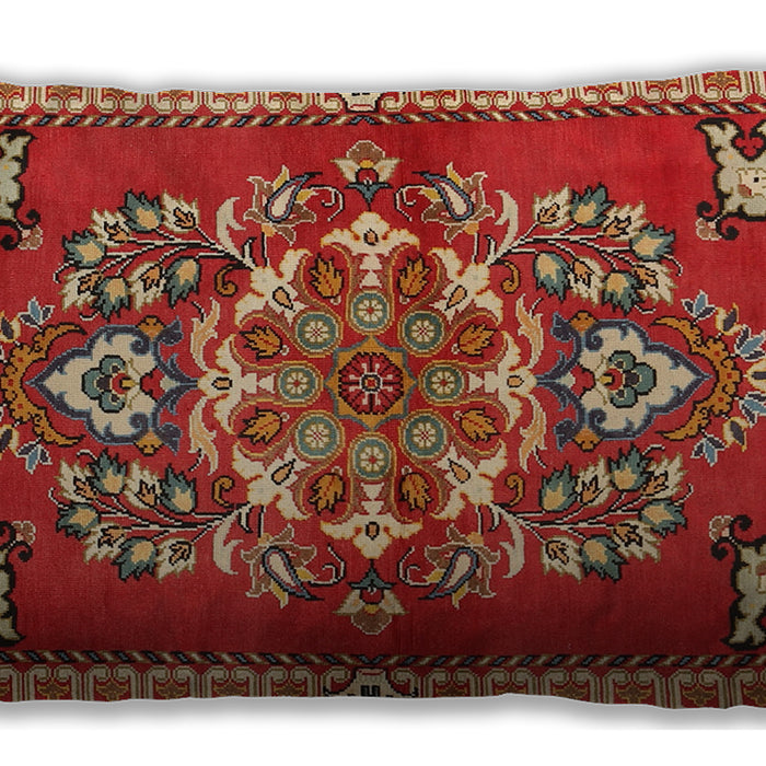 Traditional Classic Rectangular Red Lumbar Throw Pillow, 13 inch by 19 inch, lbtr2525