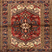 Square Traditional Saffron Red Persian Rug, tr2526