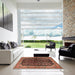 Square Traditional Bronze Brown Persian Rug in a Living Room, tr2528