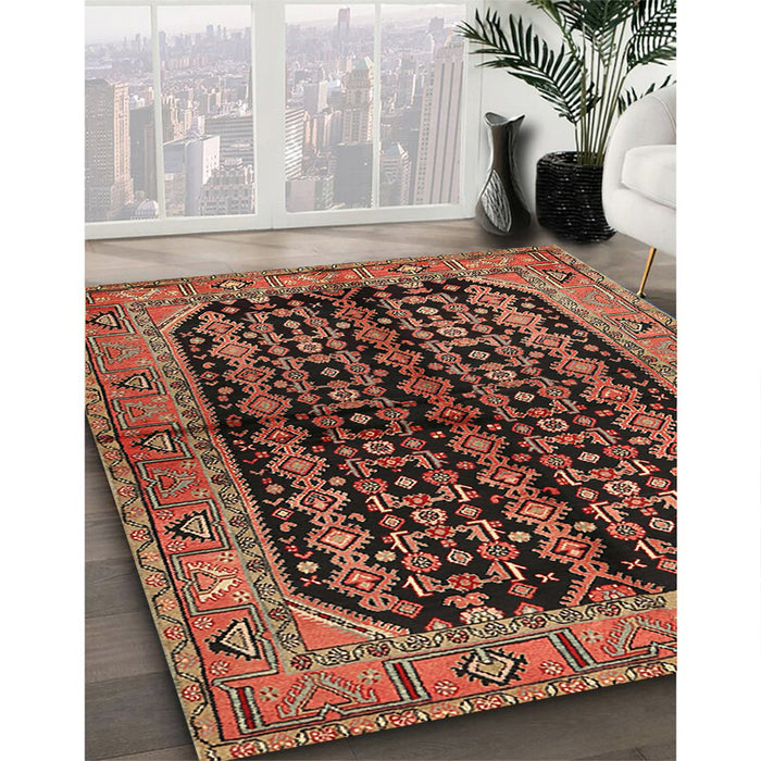 Traditional Bronze Brown Persian Rug in Family Room, tr2528