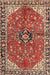 Traditional Saffron Red Medallion Rug, tr2529