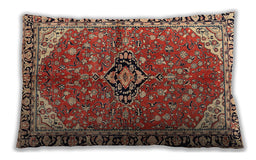 Traditional Classic Rectangular Saffron Red Lumbar Throw Pillow, 13 inch by 19 inch, lbtr2529