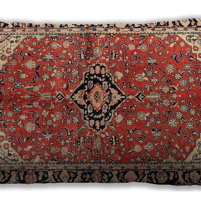 Traditional Classic Rectangular Saffron Red Lumbar Throw Pillow, 13 inch by 19 inch, lbtr2529