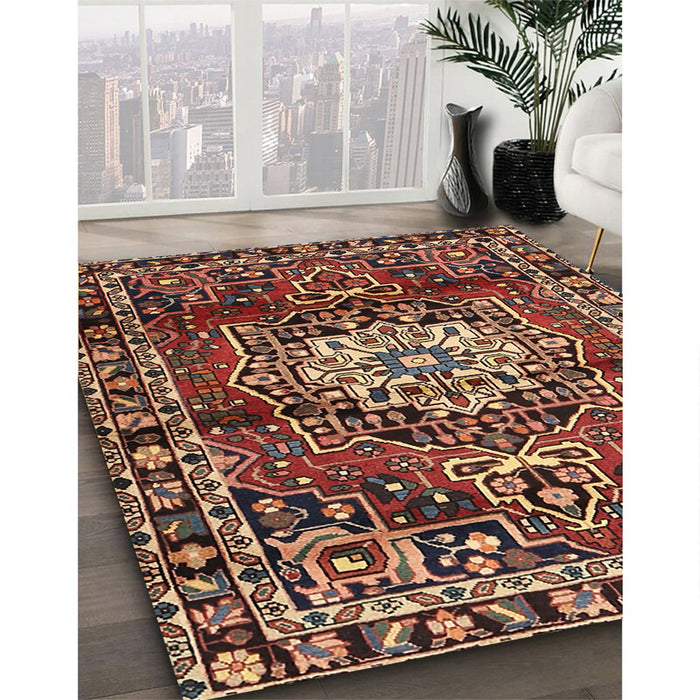 Traditional Brown Persian Rug in Family Room, tr2530