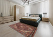 Traditional Orange Salmon Pink Persian Rug in a Bedroom, tr2531