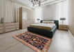 Traditional Brown Animal Rug in a Bedroom, tr2532